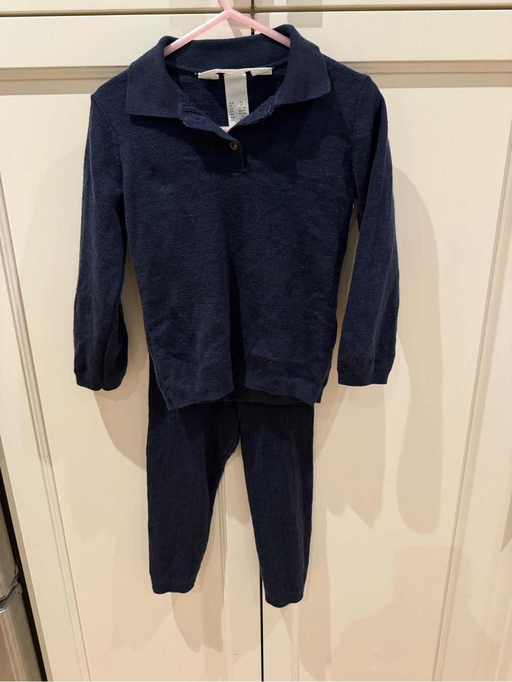 H&M 2t wool Navy Knit Two-Piece Set